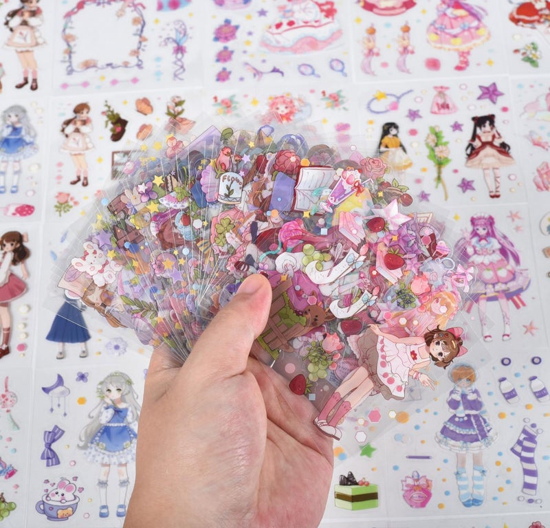 iKammo Girl Scrapbook Aesthetic Stickers  100 Sheets PET Transparent Letter Planner Stickers for Card Making Craft Notebooks Album  Gifts  SelfAdhesive Journal Planner Decals  - Image 3
