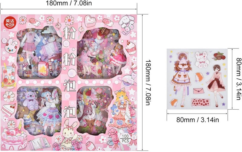 iKammo Girl Scrapbook Aesthetic Stickers  100 Sheets PET Transparent Letter Planner Stickers for Card Making Craft Notebooks Album  Gifts  SelfAdhesive Journal Planner Decals  - Image 2