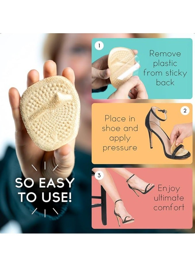 Fanski Metatarsal Pads Women | Heel Inserts for Women | Ball of Foot Cushions (2 Pairs Foot Pads) All Day Pain Relief and Comfort One Size Fits Shoe Inserts for Women - Image 3