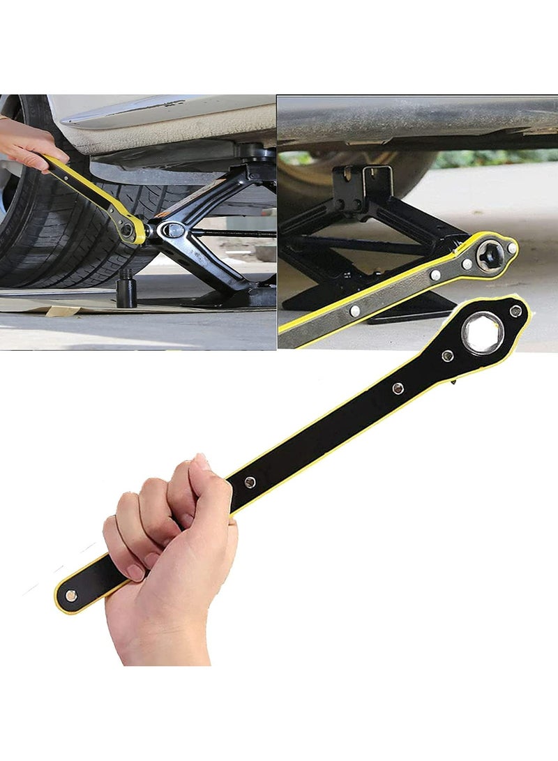 Auto Labor-Saving Jack Ratchet Wrench, Scissor Jack Handle, Tire Wheel Lug Jack Wrench, Cross Wrench, Auto Maintenance Tools (1set) - Image 1