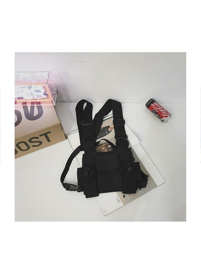 DUNISO Chest Bag, Shoulder Chest Harness，Chest Front Pack Pouch，Holster Vest Chest Pack with Front Pack Pouch, Black  - Image 5