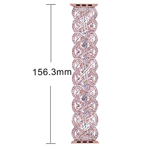 VIQIV Bling Bands Compatible with Apple Watch Ultra Band 38mm 40mm 41mm 42mm 44mm 45mm 49mm Iwatch Series SE 9 8 7 6 5 4 3 2 1, Diamond Rhinestone Stainless Steel Metal Bracelet Wristband Strap for - Image 2