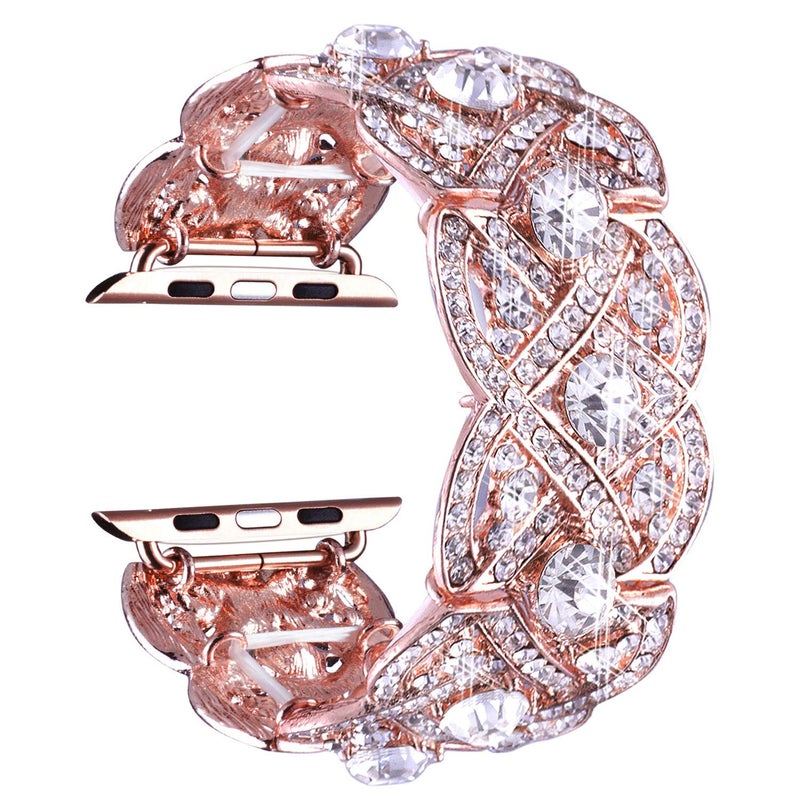 VIQIV Bling Bands Compatible with Apple Watch Ultra Band 38mm 40mm 41mm 42mm 44mm 45mm 49mm Iwatch Series SE 9 8 7 6 5 4 3 2 1, Diamond Rhinestone Stainless Steel Metal Bracelet Wristband Strap for - Image 4
