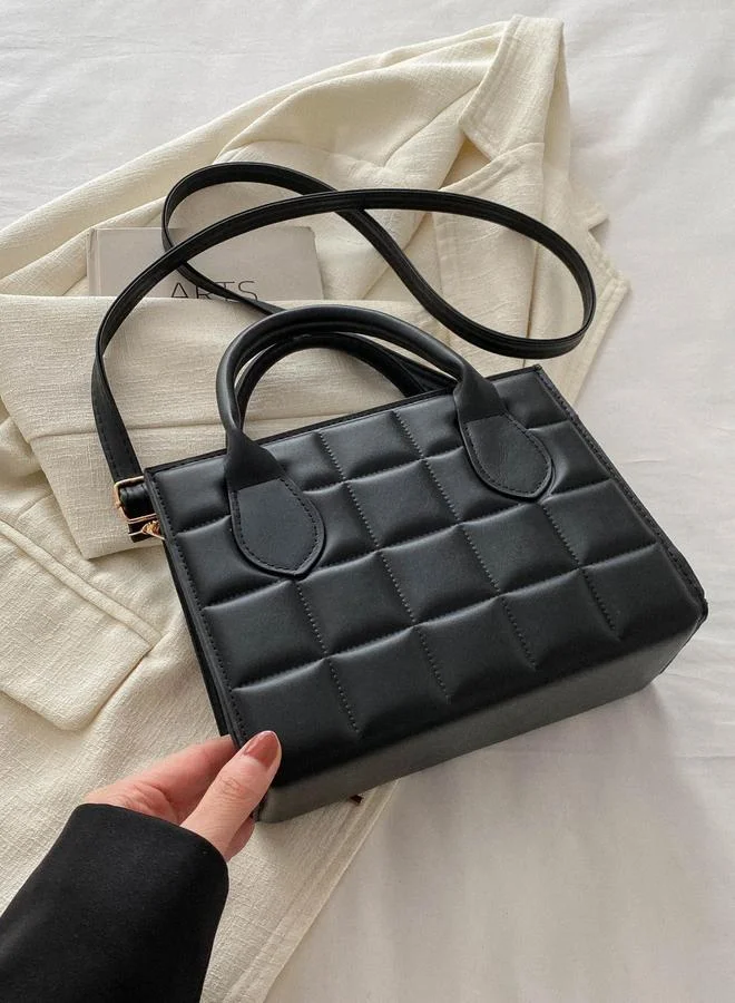 Take Two Black Quilted Shoulder Bag