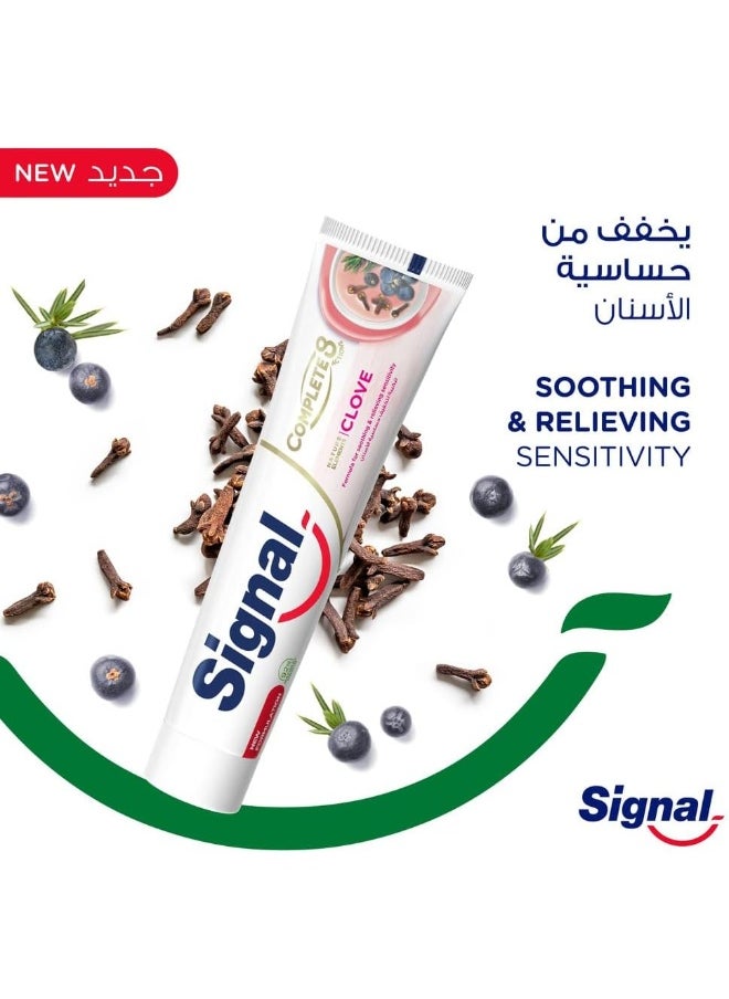Signal - Complete 8 Nature Elements Toothpaste for Sensitive Teeth Clove with Zinc for Natural Antibacterial Protection 2 x 75ml - Image 1