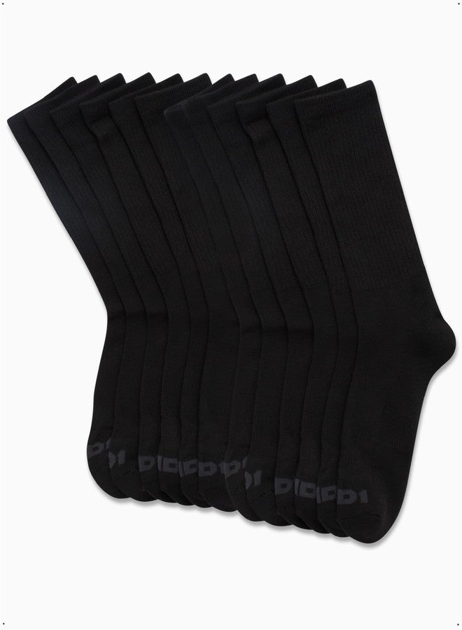 AND1 Men's Crew Socks - 12 Pack Performance Cushion Comfort Crew Socks - Breathable Athletic Socks for Men (6-12.5), Size 6-12.5, Black - Image 3