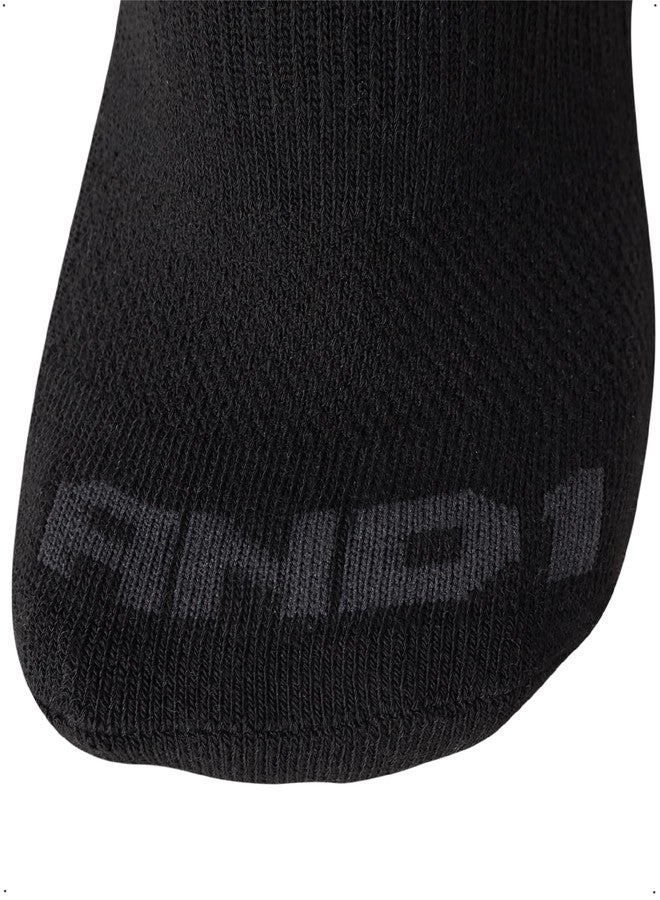AND1 Men's Crew Socks - 12 Pack Performance Cushion Comfort Crew Socks - Breathable Athletic Socks for Men (6-12.5), Size 6-12.5, Black - Image 5