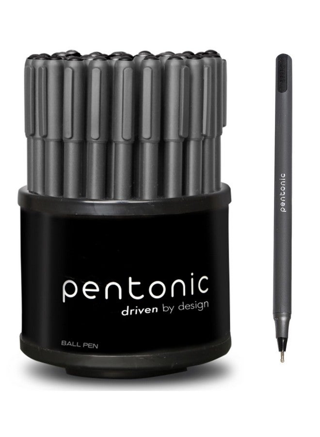 لينك أقلام حبر جاف بنتونيك في منظم القلم بكميات كبيرة 50 قلم حبر أسود 1.0 مم كتابة ناعمة بنقطة متوسطة للمكتب والمدرسة (Pen12537) - Image 1