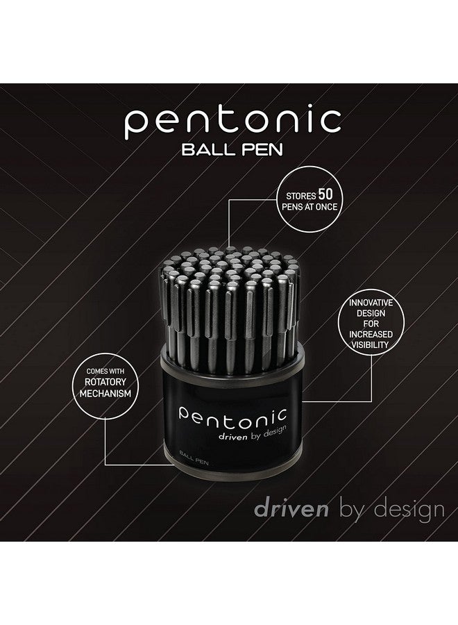 لينك أقلام حبر جاف بنتونيك في منظم القلم بكميات كبيرة 50 قلم حبر أسود 1.0 مم كتابة ناعمة بنقطة متوسطة للمكتب والمدرسة (Pen12537) - Image 4