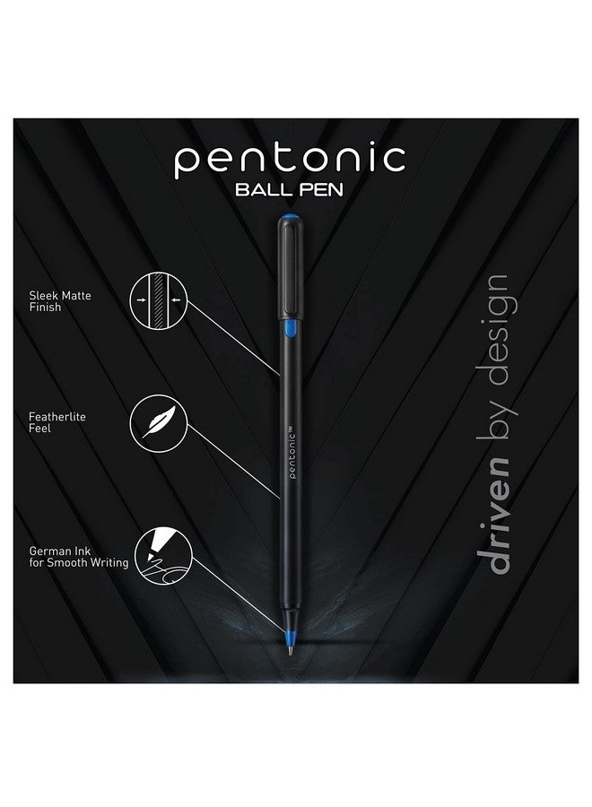 لينك أقلام حبر جاف بنتونيك في منظم القلم بكميات كبيرة 50 قلم حبر أسود 1.0 مم كتابة ناعمة بنقطة متوسطة للمكتب والمدرسة (Pen12537) - Image 3