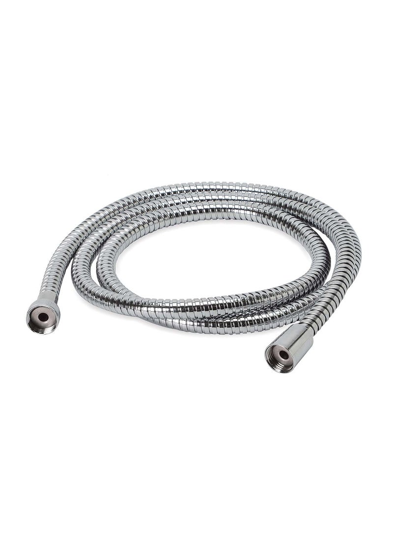 Bold Shower Hose 1.7m Stainless Steel with Chrome finish - Double Interlock Design, Anti-Twist Brass Connections, and High-Quality Corrosion-Resistant Finish - Silver - Image 1
