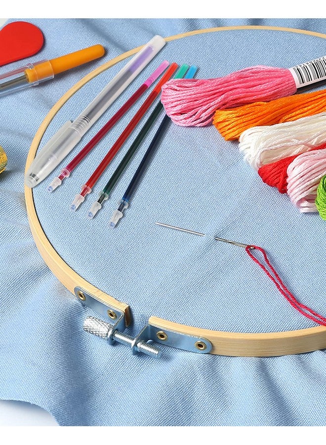 Caydo 10 Pieces Embroidery Fabric Including 10 Colors Embroidery Cotton Fabric 5 Colors Water Soluble Pens 7.9 By 7.9 Inch - Image 5