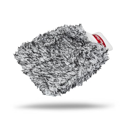 Maxshine Universal Black & White Microfiber Wash Mitt – Premium Scratch-Free, Lint-Free Mitt for Washing Cars, Trucks & Motorcycles – Reusable Auto Detailing Accessory - Image 1