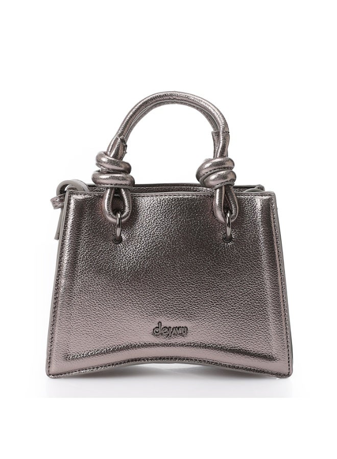 DejaVu Silver Mini Tote And Cross Bag - Image 1