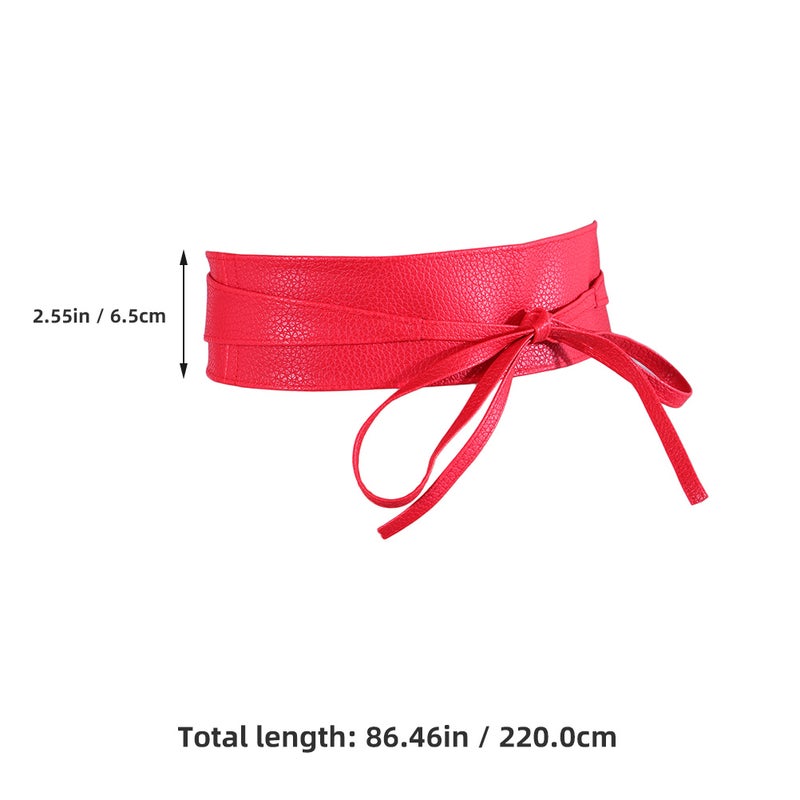 2pcs Women Wide Waist Belt Fashion Accessory Pu Leather Tie Belts For Dress Coat Casual Outfits Vintage Style Waist Cinch Belt For Elegant Look - Image 3
