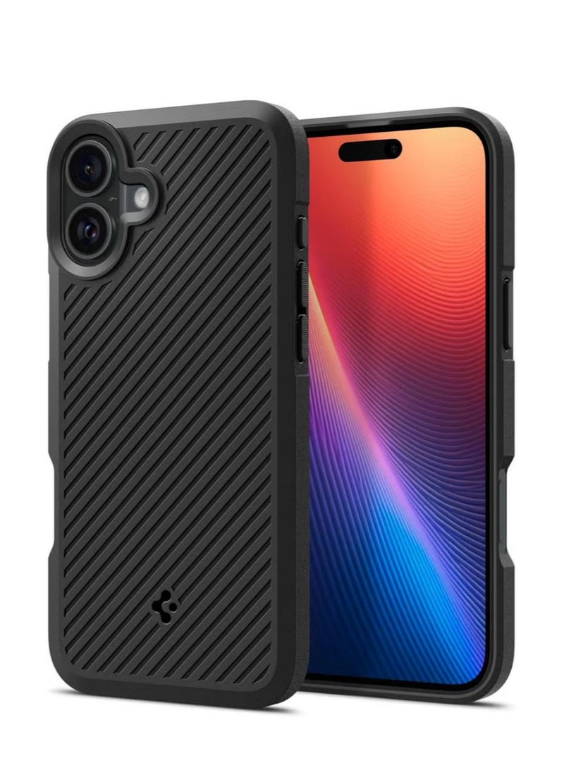 سبايجن غطاء حماية Core Armor لهاتف iPhone 16 (2024) - أسود غير لامع - Image 1