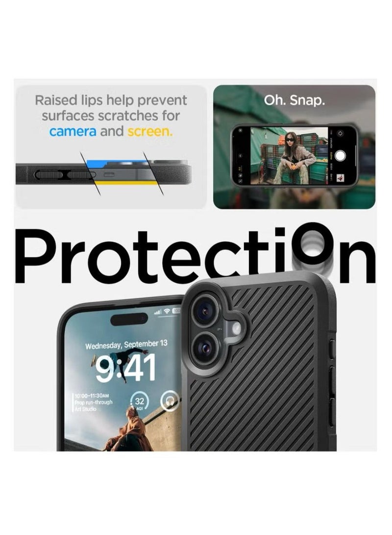 سبايجن غطاء حماية Core Armor لهاتف iPhone 16 (2024) - أسود غير لامع - Image 5
