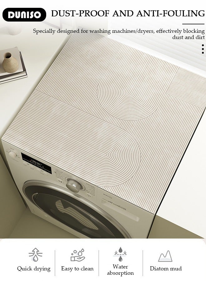 DUNISO حصيرة غبار غسالة، واقي مجفف، واقي علوي للغسالة، غطاء غبار مضاد للانزلاق للثلاجة، مقاوم للغبار سريع الجفاف، يناسب معظم الغسالات، الثلاجات، مطبخ المنزل وغرفة الغسيل، 60*60 سم - Image 3