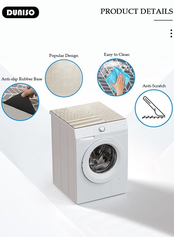 DUNISO حصيرة غبار غسالة، واقي مجفف، واقي علوي للغسالة، غطاء غبار مضاد للانزلاق للثلاجة، مقاوم للغبار سريع الجفاف، يناسب معظم الغسالات، الثلاجات، مطبخ المنزل وغرفة الغسيل، 60*60 سم - Image 5