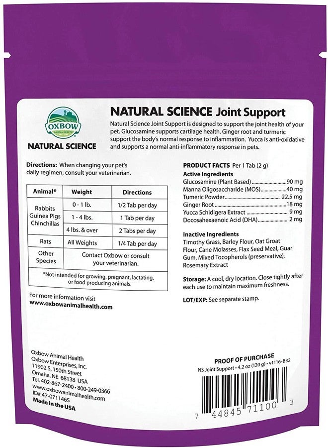 Oxbow Animal Health Natural Science Joint Support Wafers for Small Pets, 4.2 Ounces, Made in The USA (3 Pack) - Image 2