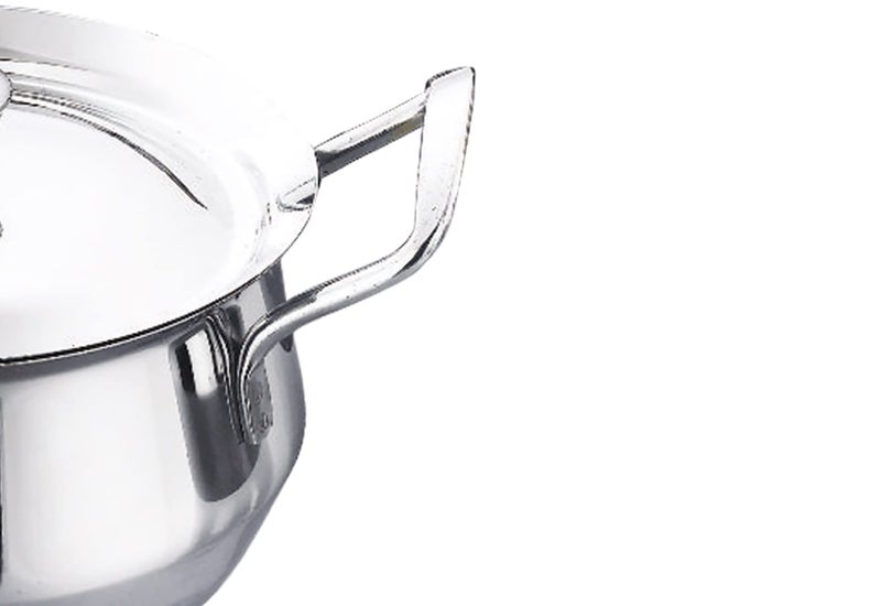 JVL Stainless Steel Cooking Pot/Handi with Lid & Handle Set 750, 1100, 1700 ml, 3-Piece, Plain Handi Set for Cooking, Handi Set for Kitchen, Handi for Serving and Cooking, JVL-CP-P1 - Image 3