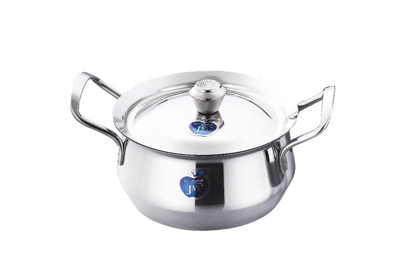 JVL Stainless Steel Cooking Pot/Handi with Lid & Handle Set 750, 1100, 1700 ml, 3-Piece, Plain Handi Set for Cooking, Handi Set for Kitchen, Handi for Serving and Cooking, JVL-CP-P1 - Image 2