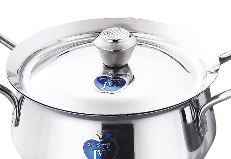JVL Stainless Steel Cooking Pot/Handi with Lid & Handle Set 750, 1100, 1700 ml, 3-Piece, Plain Handi Set for Cooking, Handi Set for Kitchen, Handi for Serving and Cooking, JVL-CP-P1 - Image 5