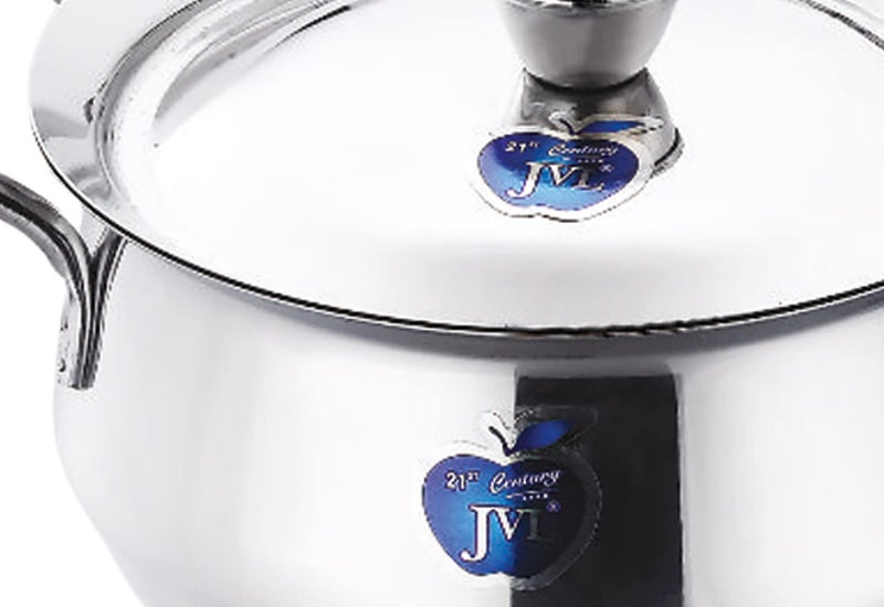 JVL Stainless Steel Cooking Pot/Handi with Lid & Handle Set 750, 1100, 1700 ml, 3-Piece, Plain Handi Set for Cooking, Handi Set for Kitchen, Handi for Serving and Cooking, JVL-CP-P1 - Image 4