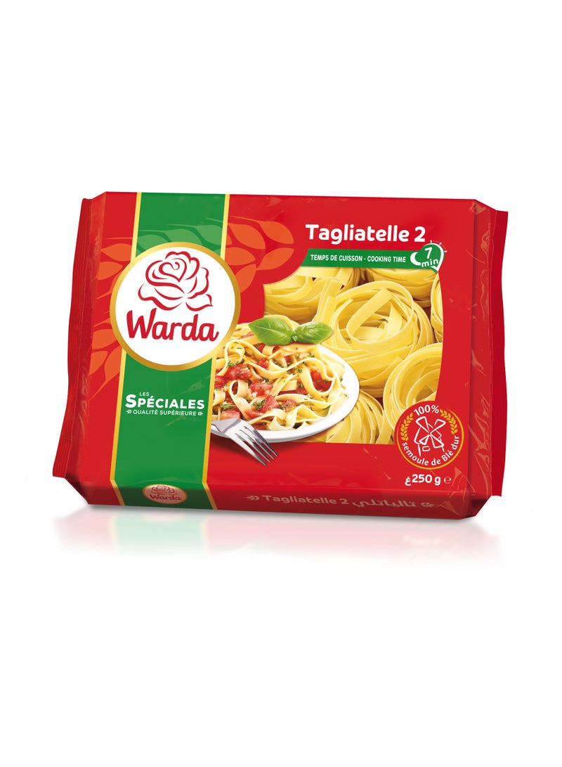 WARDA Tagliatelle Pasta 250g | Durum Wheat Semolina Ribbon Pasta for Creamy & Tomato Sauces