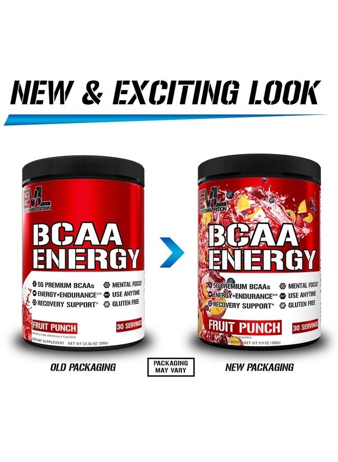 Evlution مسحوق الأحماض الأمينية EVL BCAAs - مسحوق طاقة BCAA قبل التمرين لاستعادة العضلات والنمو النحيف والقدرة على التحمل - مسحوق BCAA لإعادة الترطيب بعد التمرين مع كافيين طبيعي - نكهة فواكه مشكّلة - Image 2