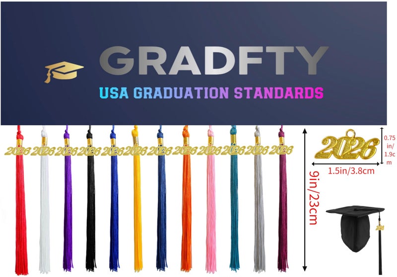 GRADFTY 2026 Tassel Graduation,Black Tassel 2026 for Grad Cap and Graduation Ceremony Accessory Decoration - Image 3
