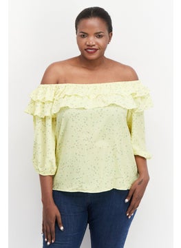 Women Off Shoulder 3/4 Sleeves Floral Print Blouse, Yellow Combo - pzsku/ZD65C98F61816B228A00BZ/45/_/1724351146/9c6fa97d-1196-4260-b793-2428e792f1c6