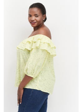 Women Off Shoulder 3/4 Sleeves Floral Print Blouse, Yellow Combo - pzsku/ZD65C98F61816B228A00BZ/45/_/1731852510/6db93c9d-da5e-40f3-ba93-62e9c0bb5377