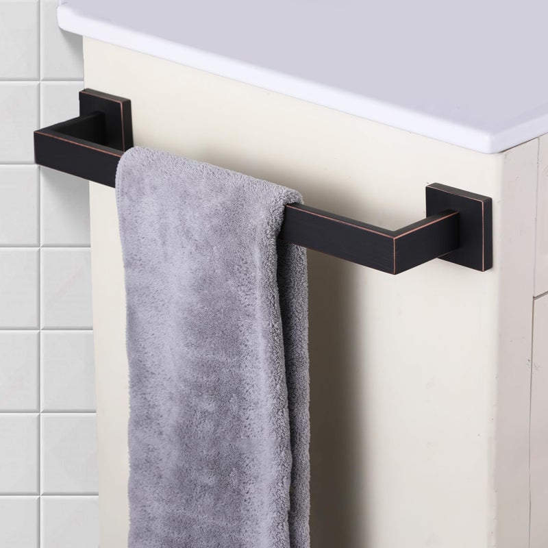 LANC ORB 12-Inch Towel Bar for Bathroom Wall Mounted Bathroom Square Towel Rack  Total-14 Oil Rubbed Bronze Bath Towel Holder Towel Hanger Hand Towel Holders Towel Rail Towel Rod  A8804ORB-3P1 - Image 3