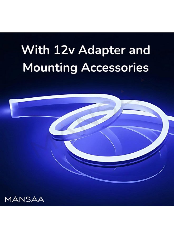 MANSAA MANSAA Neon Light Strip | 18 Months Warranty | 5 Meters/16.4 ft, Led Strip Light, Strip Lights for Home Decoration, Neon Light for Indoor & Outdoor, 12V Adaptor, Shockproof & Waterproof (Blue) - Image 3