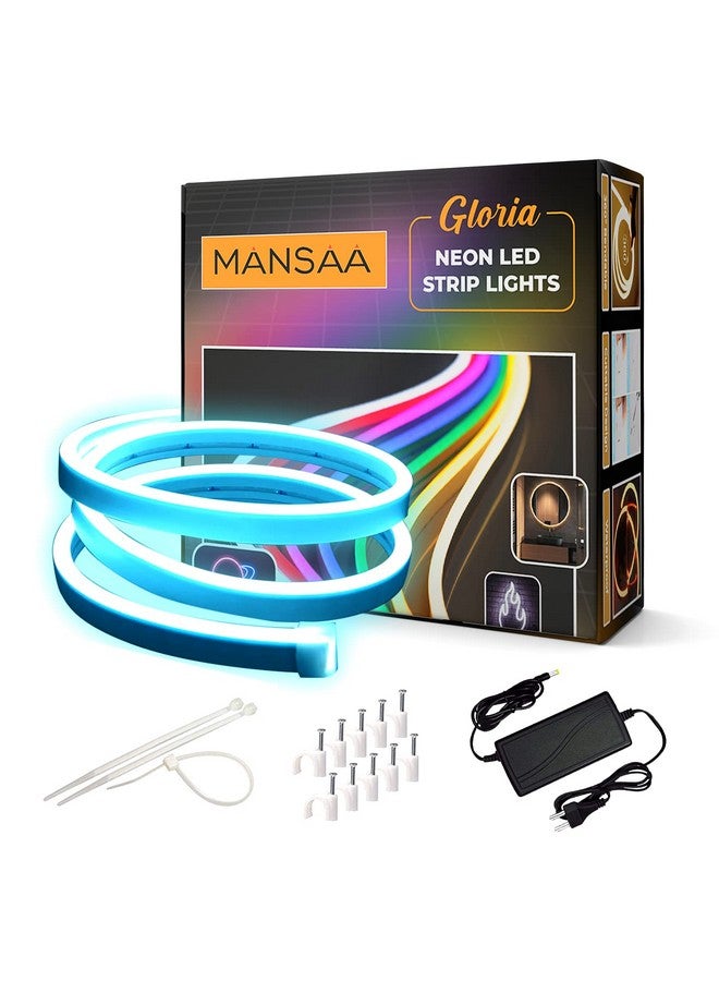 MANSAA MANSAA Neon Light Strip | 18 Months Warranty | 5 Meters/16.4 ft, Led Strip Light, Strip Lights for Home Decoration, Neon Light for Indoor & Outdoor, 12V Adaptor, Shockproof & Waterproof (Blue) - Image 1