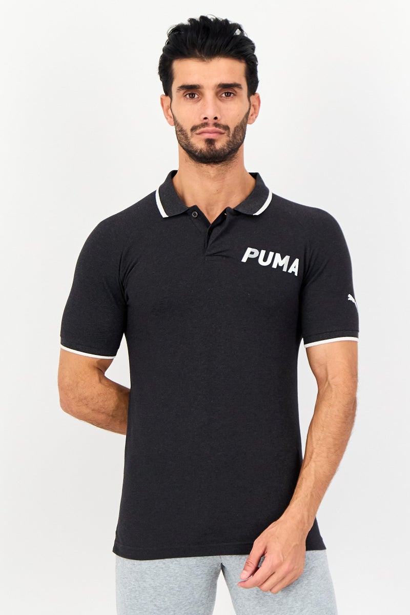 PUMA Men Slim Fit Short Sleeve Outdoor Polo Shirt, Grey - Image 1