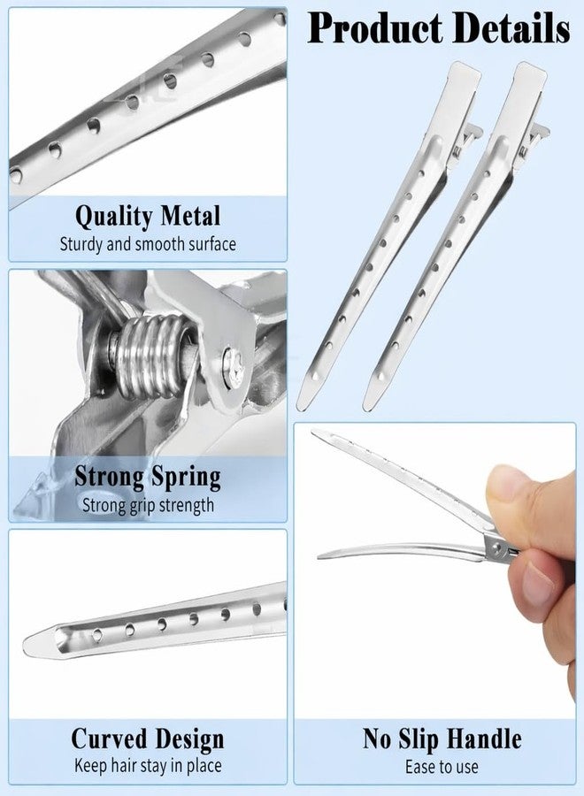 DUANT Hair Clips for Women Pack of 12 Stainless Steel Duckbill Section Clips Metal Crocodile Hair Clips for Styling Salon Hair Sectioning Clips for Cutting Coloring Curling Blow Dry Hair Clip for Women Stylish Professional Hair Clip - Image 3