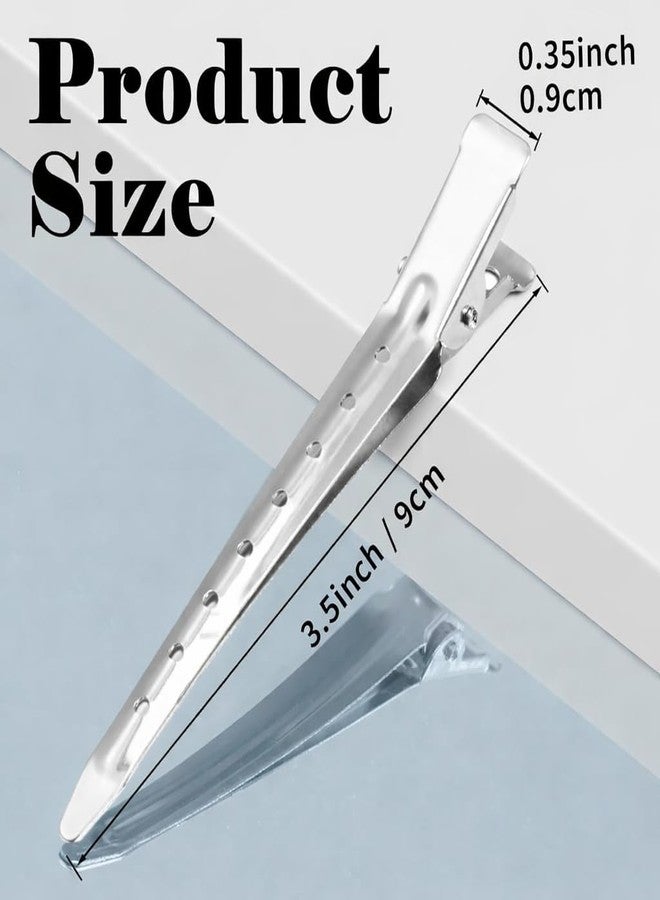 DUANT Hair Clips for Women Pack of 12 Stainless Steel Duckbill Section Clips Metal Crocodile Hair Clips for Styling Salon Hair Sectioning Clips for Cutting Coloring Curling Blow Dry Hair Clip for Women Stylish Professional Hair Clip - Image 2