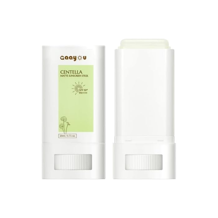 Sunscreen Stick SPF PA50++++ Centella Sunscreen Korean Sunscreen Stick Soothing Moisture Matte Sun Stick for Face & Body Non Greasy, No White Cast