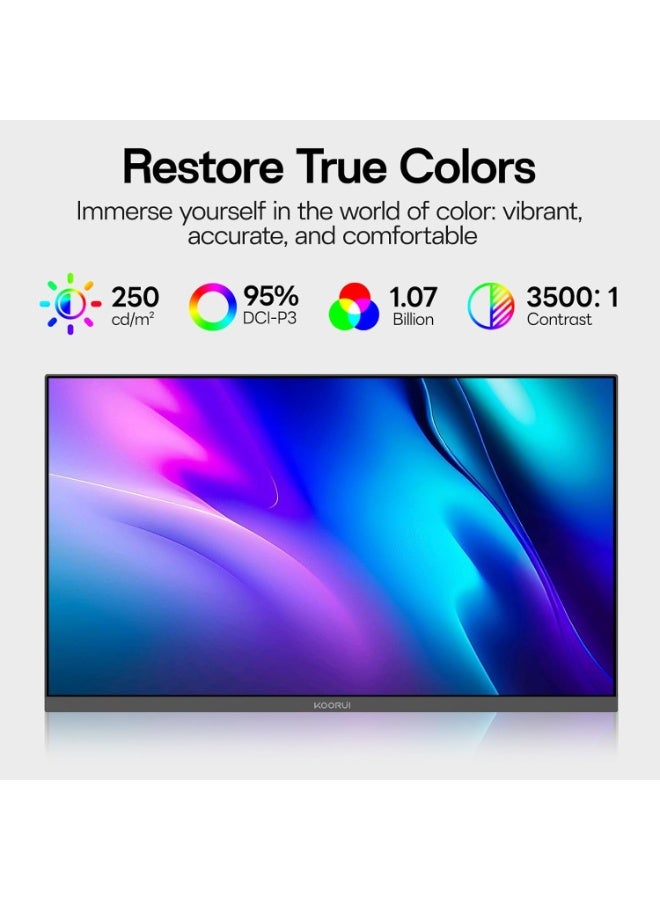 KOORUI 32 Inch 4K UHD VA Monitor, 3840x2160, 95% DCI-P3 & 99% sRGB, 10Bit 1.07B Colors, 3500:1 Contrast, HDR10, 60Hz, 3ms GTG, Speakers, HDMI/DP, VESA for Home & Gaming - Image 2