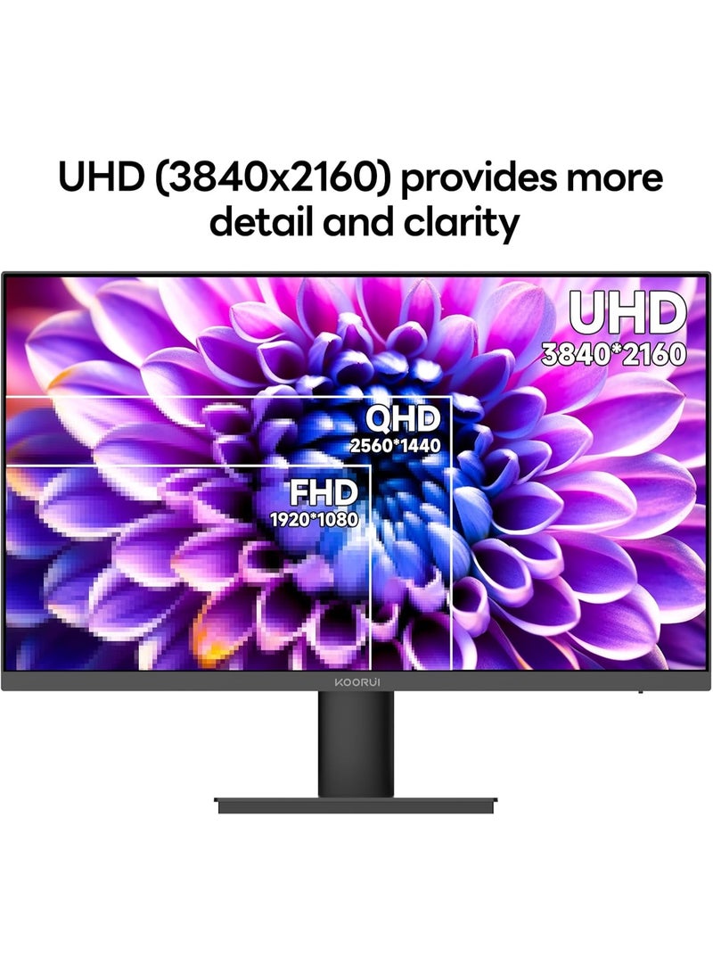 KOORUI 32 Inch 4K UHD VA Monitor, 3840x2160, 95% DCI-P3 & 99% sRGB, 10Bit 1.07B Colors, 3500:1 Contrast, HDR10, 60Hz, 3ms GTG, Speakers, HDMI/DP, VESA for Home & Gaming - Image 3