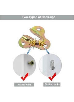 OCTOBER 10-Pack Heavy Duty Keyhole Hangers,Picture Frame Buckle Hanger Bracket,Mug Key Coat Hanging Rack,Wooden Board Wall Mount Keyhole Hanging Plates (Zinc Yellow)  - Image 4