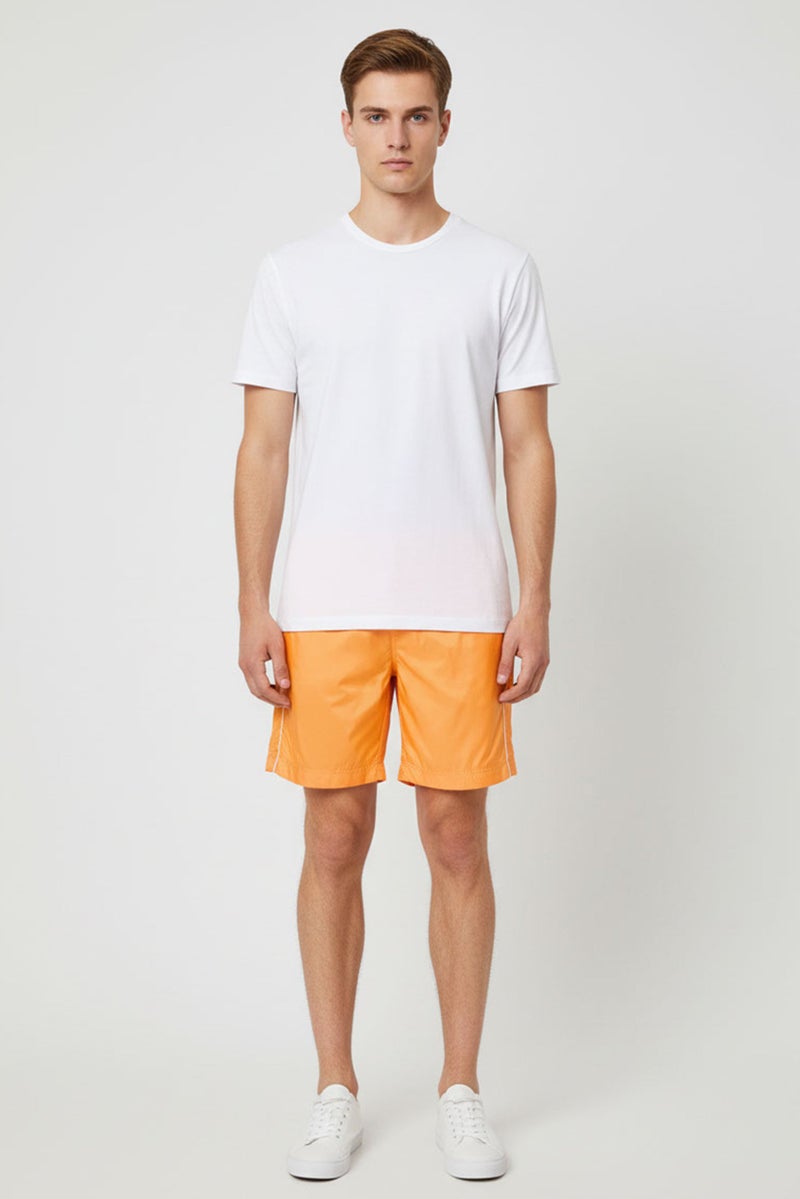 GIVENCHY Men Drawstring Brand Logo Basic Shorts, Orange - Image 4