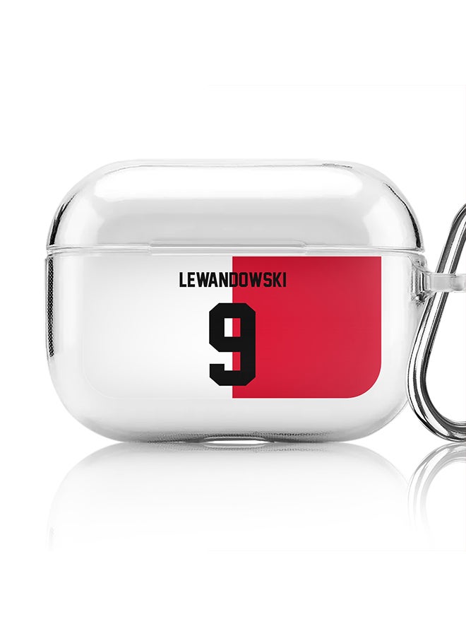 Stylizedd Classic Clear printed Case for Apple AirPods Pro 2nd Generation Thin Transparent Cover - Football Team - Poland, Player Name - Lewandowski - Image 1