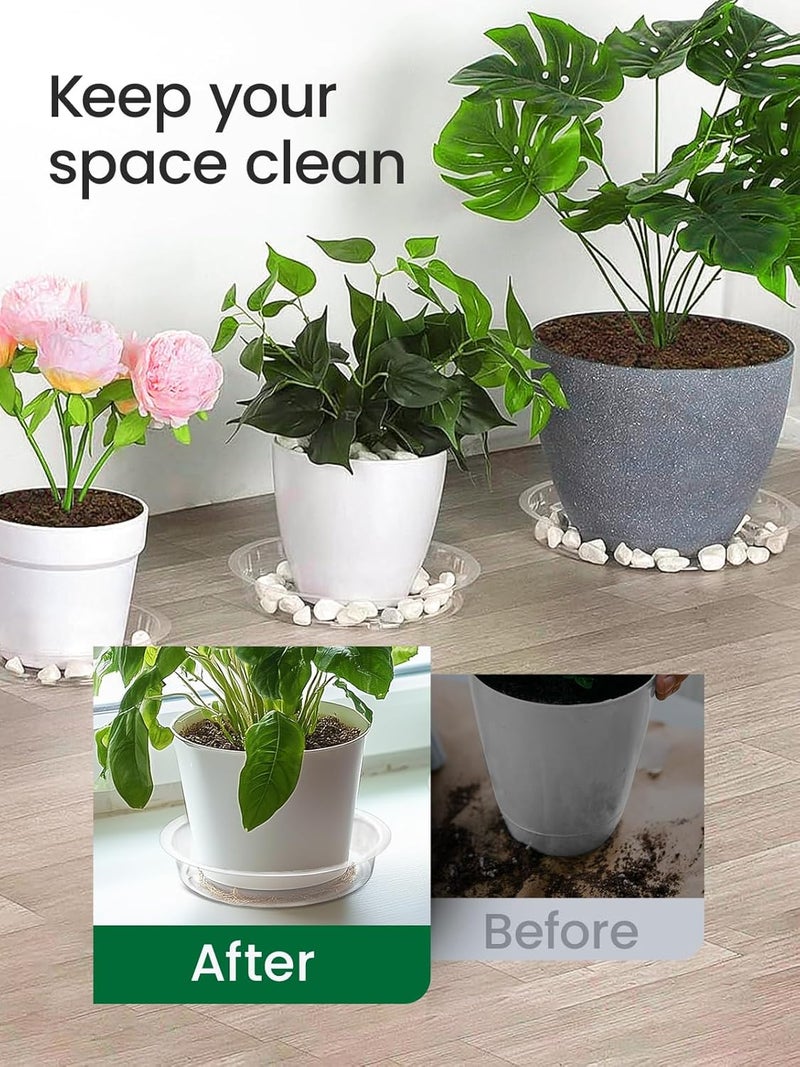 GROWNEER 15 Packs 10 Inches Clear Plant Saucers Flower Pot Trays, with 15 Pcs Plant Labels, Plastic Plant Saucer Drip Trays for Indoor Outdoor Plants Garden - Image 4