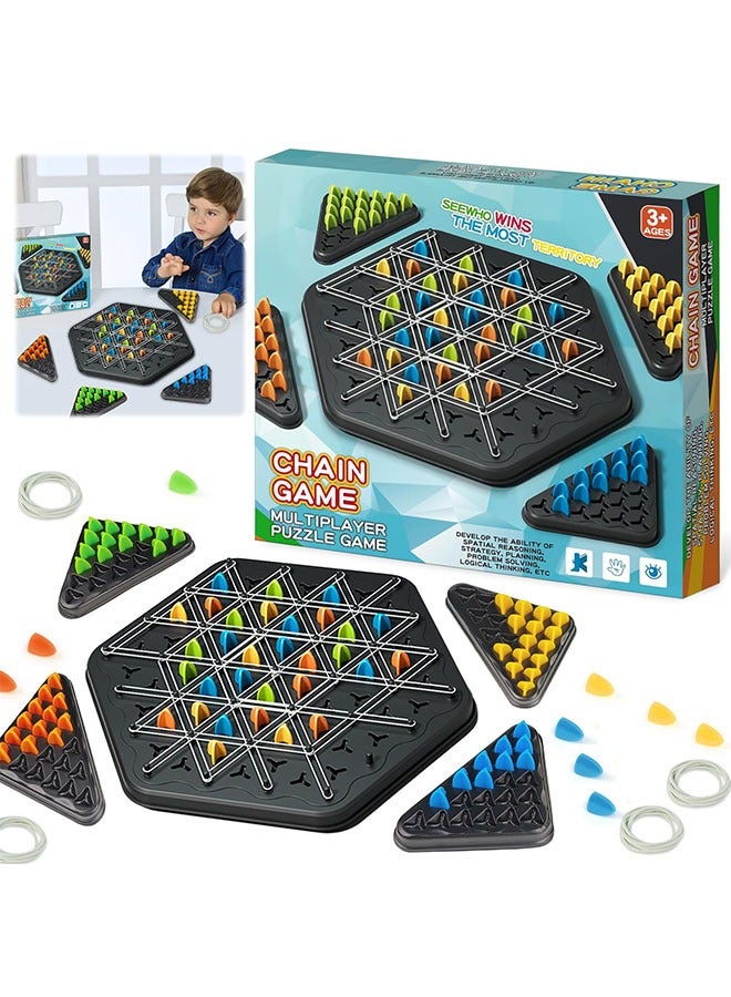 meayul Chain Triggle game, interactive triggle board game, chain triangle chess game, triggle game rubber bands, triangle chess board game, triggle board game suitable - Image 1