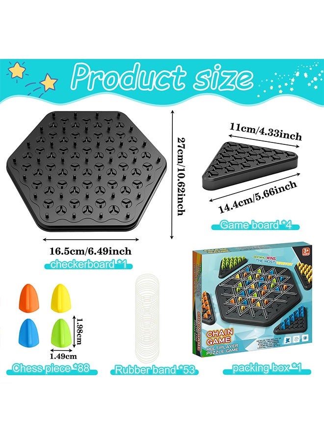 meayul Chain Triggle game, interactive triggle board game, chain triangle chess game, triggle game rubber bands, triangle chess board game, triggle board game suitable - Image 2