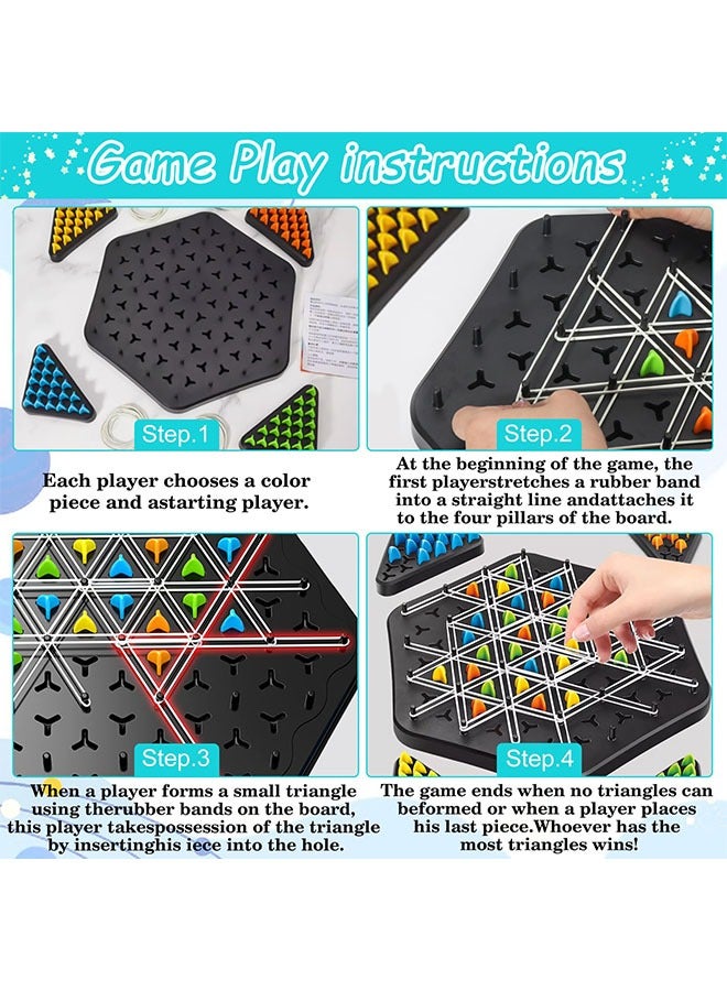 meayul Chain Triggle game, interactive triggle board game, chain triangle chess game, triggle game rubber bands, triangle chess board game, triggle board game suitable - Image 3