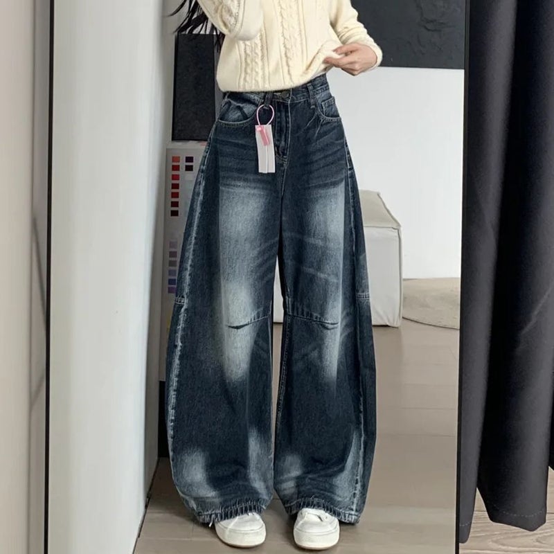 Unisex Classic Denim Jeans Loose Fit Daily Outdoor Wear - Image 1